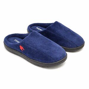 Pupeez Kids Boys Blue House Slippers Size 13 | Cozy Winter Indoor Shoes